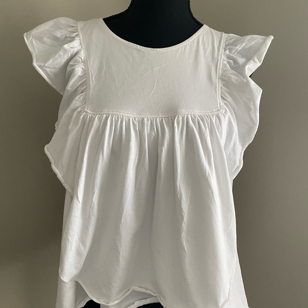 JCrew White Cotton Top
